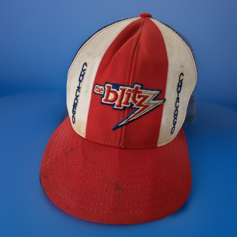 Chicago Blitz USFL Snapback Hat AJD Tag Rare Football Cap Retro Blue 80s Vintage